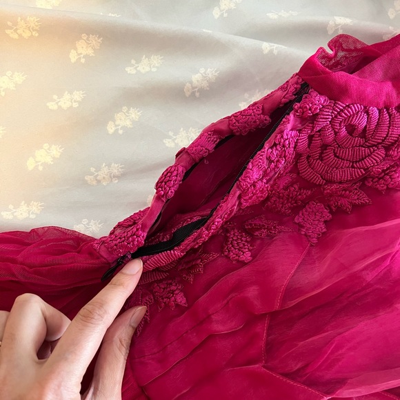 Fuchsia Maxi Embroidered Dress - Picture 6 of 10